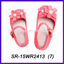 Роза цветок дизайн новых детей сандалии пляж пластиковые сандалии летом сандалии 2015